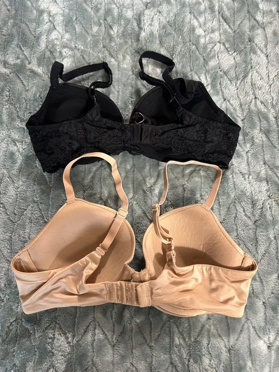 V.S. Dream Angels Black Push Up  Bra and Auden Nude Seamless T-Shirt Bra Duo - Picture 2 of 6